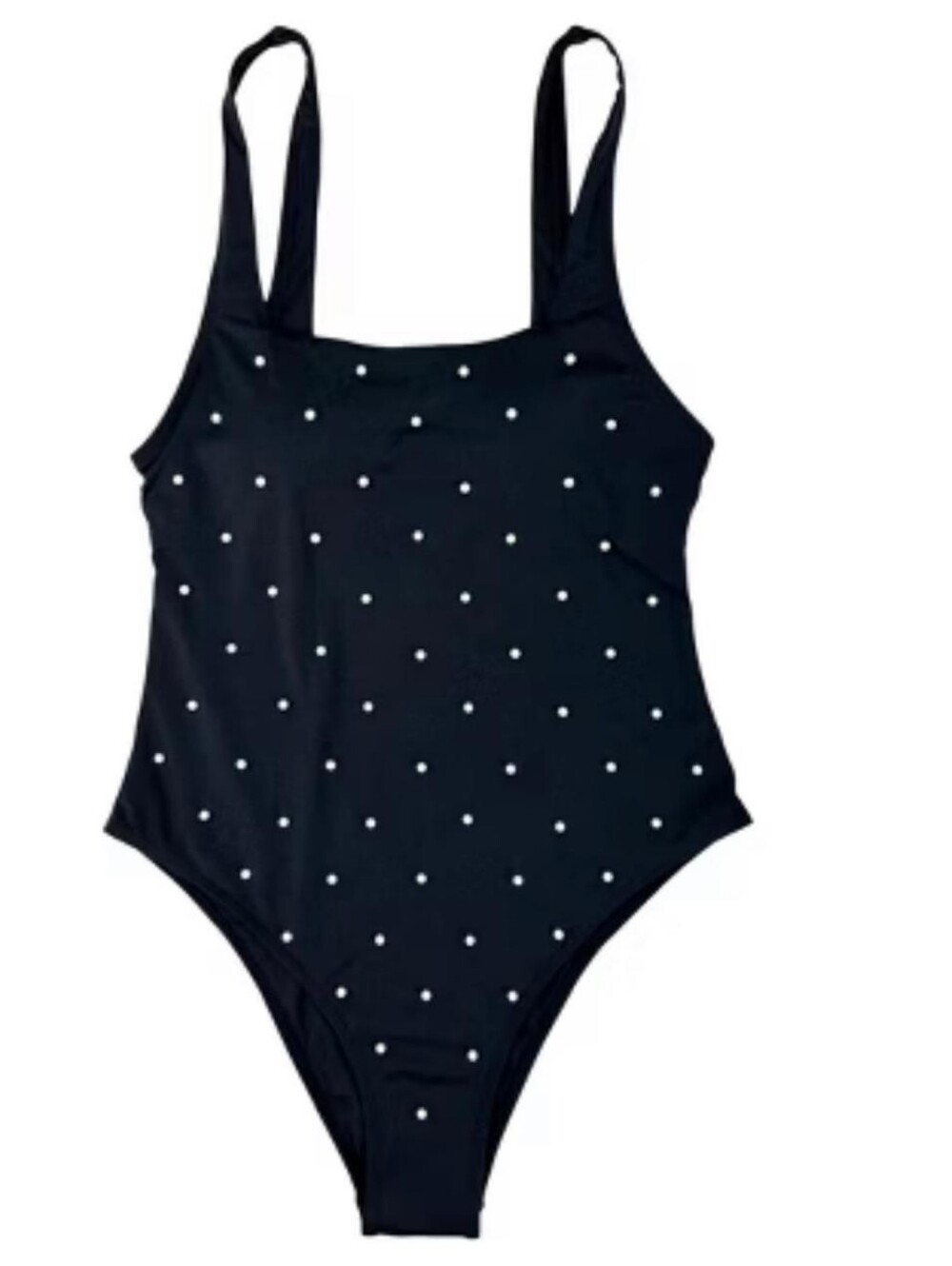 NWT Bebe Womens' One-Piece SolidPearl Embellished Swimsuit Sice XXL